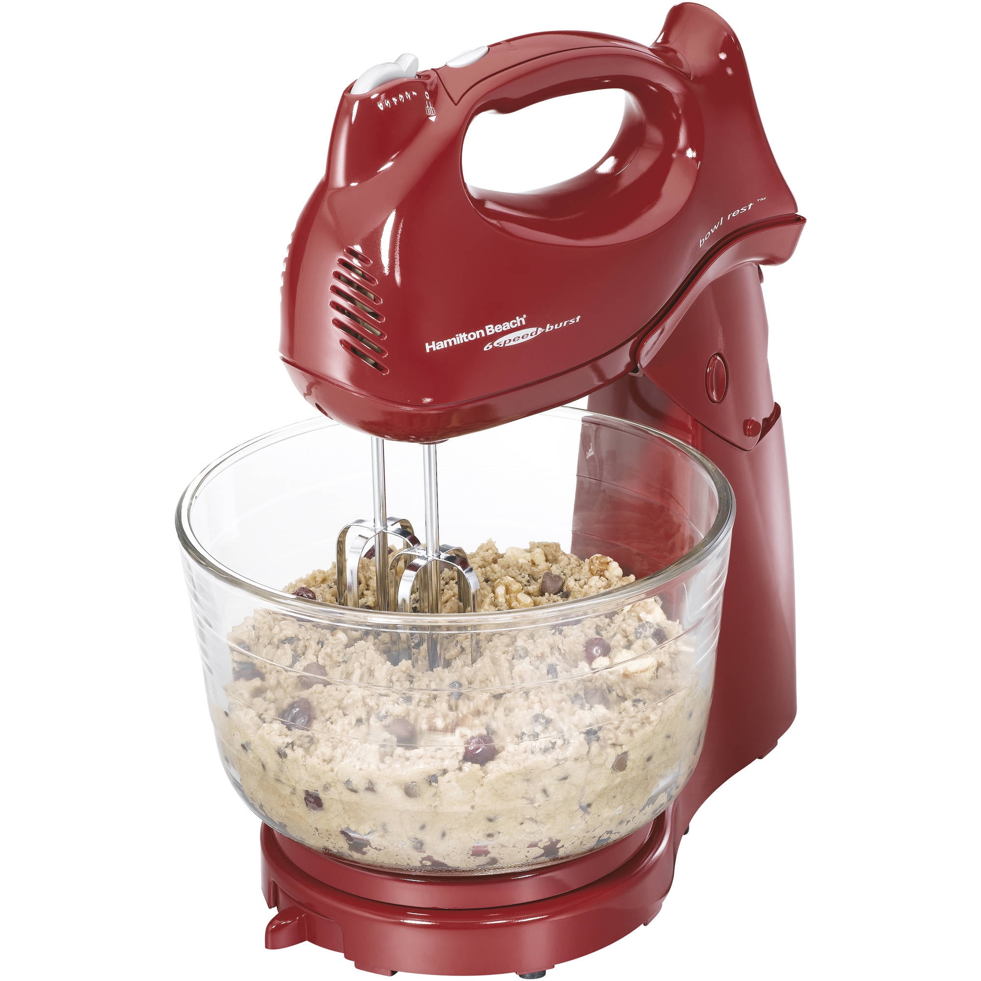 oppervlakte verlangen Promotie Hamilton Beach Power Deluxe 6 Speed Stand Mixer, 4 Quarts, Red, Model 64699  - Walmart.com