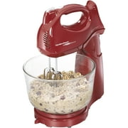 Hamilton Beach Power Deluxe 6 Speed Stand Mixer, 4 Quarts, Red, Model