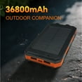 thumbnail image 3 of RBSTOSTO 36800mAh Solar Battery Pack - Dual 5V USB Outputs, LED Flashlights & Compass, Portable Charger for Phones Camping (Orange)​, 3 of 9