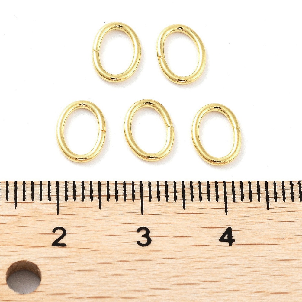 2000pcs 304 Stainless Steel Jump Rings Closed Jump Rings Oval Real 18K golden Plated 6x8x1mm Inner Diameter: 4x6mm