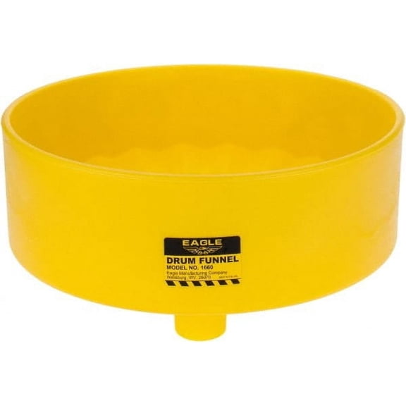 Eagle 1660 Yellow Drum Funnel, 18" Diameter fits Standard 30 & 55 Gallon Drums