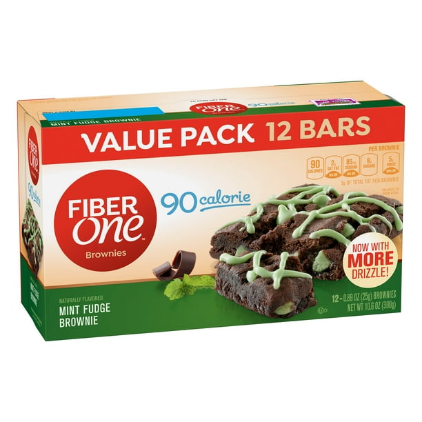 fiber-one-brownies-90-calorie-mint-fudge-brownie-12-fiber-bars-10-6-oz-walmart-walmart