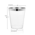 thumbnail image 4 of Smarty 10 oz. Clear Metallic Silver Rim Round Disposable Plastic Cups 336ct, 4 of 7