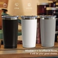 thumbnail image 5 of 20oz Stainless Steel Tumbler with Lid, Double Wall Vacuum Coffee Cup, Travel Mug for Ice Drink & Hot Beverage, Insulation Travel Tumbler Cup with Straws, White / 12 PACK, 5 of 5