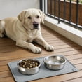 thumbnail image 2 of Leodye 1PCS Silicone Food Mat Non Slip Pet Feeding Mat Waterproof s Bowl Placemat for Small Animals -21.65x14.96x0.79in, 2 of 6