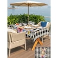 thumbnail image 4 of Outdoor Tablecloth with Umbrella Hole and Zipper, Bunny Easter Rectangle Table Cloth 60x84 Inch Waterproof Tablecloth, Black Plaid Spring Floral Pastoral Retro Art Picnic Table Cover for Patio, 4 of 7
