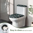 thumbnail image 4 of HELLHERO Bathroom Toilet Lid Cover Set 2 Piece Set Elastic Fabric Dustproof for Family Floral Pattern, 4 of 8