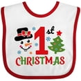 thumbnail image 3 of Inktastic 1st Christmas Boys or Girls Baby Bib, 3 of 4