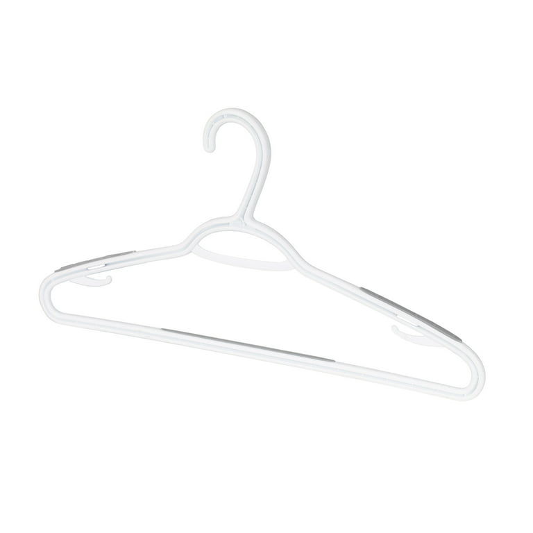 Mainstays Plastic Notched Adult Hangers for Any Clothing Type, Soft Silver 100  Count 