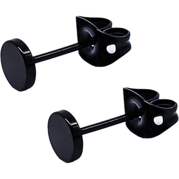 DESIGNICE Titanium Flat Dot and Ball Stud Earrings Hypoallergenic for Women Men Rose Gold/Gold/Silver/Black Round Disc Earrings 3Mm-6Mm Options for Sensitive Ear(2Pcs) Titanium Stud Earrings