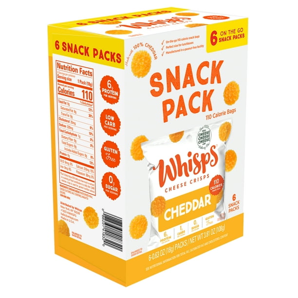 Whisps Cheddar Cheese Crisps, 6 Count