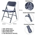 thumbnail image 5 of Hampden Furnishings Bernadine Collection Steel Double Hinge Folding Chair, Blue, Pack of 4, 5 of 7