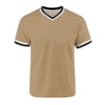 thumbnail image 6 of Men's Short Sleeve V Neck T-Shirt Athletic Mesh Performance Workout Tops Striped Quick Dry Moisture Wicking Tee Breathable Jersey Style Fitness Shirt for Jogging, 6 of 7
