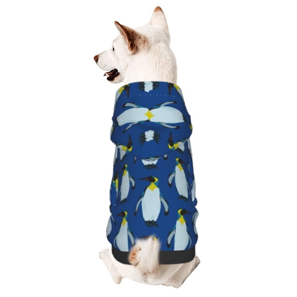 Balery Beautiful King Penguin Pattern Sudadera con Capucha para Perros Pequeños – Ropa para Mascotas, Disfraz para Perros y Gatos, Ideal para Fiestas y Cosplay-X-Large