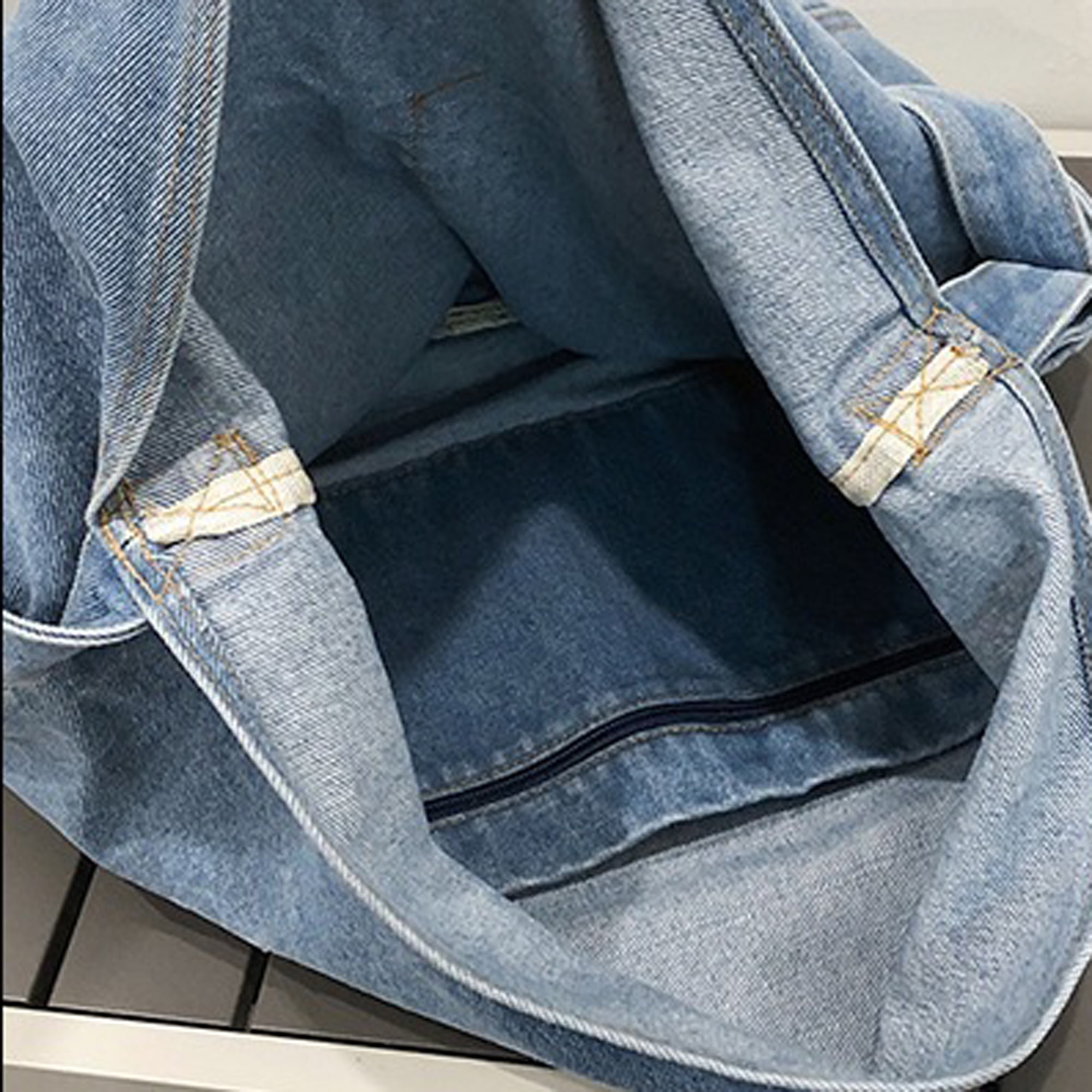 Ichic Boutique Womens Denim Crossbody Bags Purse Blue Jeans Shopper  Shoulder Bag Bookbag,Dark Blue: Handbags