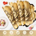 thumbnail image 2 of VCVCOO 15 Inch Round Placemats Set of 4, Gold 3D Hibiscus PVC Table Mats, Non-Slip, Heat & Stain Resistant, Waterproof Wipe Clean Dining Place Mats, 2 of 9