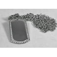 thumbnail image 4 of CZ BLING THICK  NECKLACE  DOG TAG STAINLESS STEEL ROLO CHAIN, 4 of 6