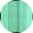 thumbnail image 1 of Ahgly Company Machine Washable Indoor Round Solid Turquoise Blue Modern Area Rugs, 4' Round, 1 of 4