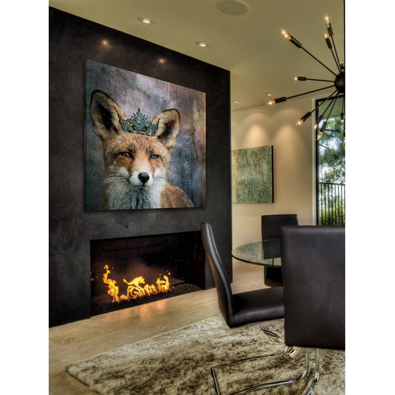 "Queen Fox" Painting Print on Wrapped Canvas