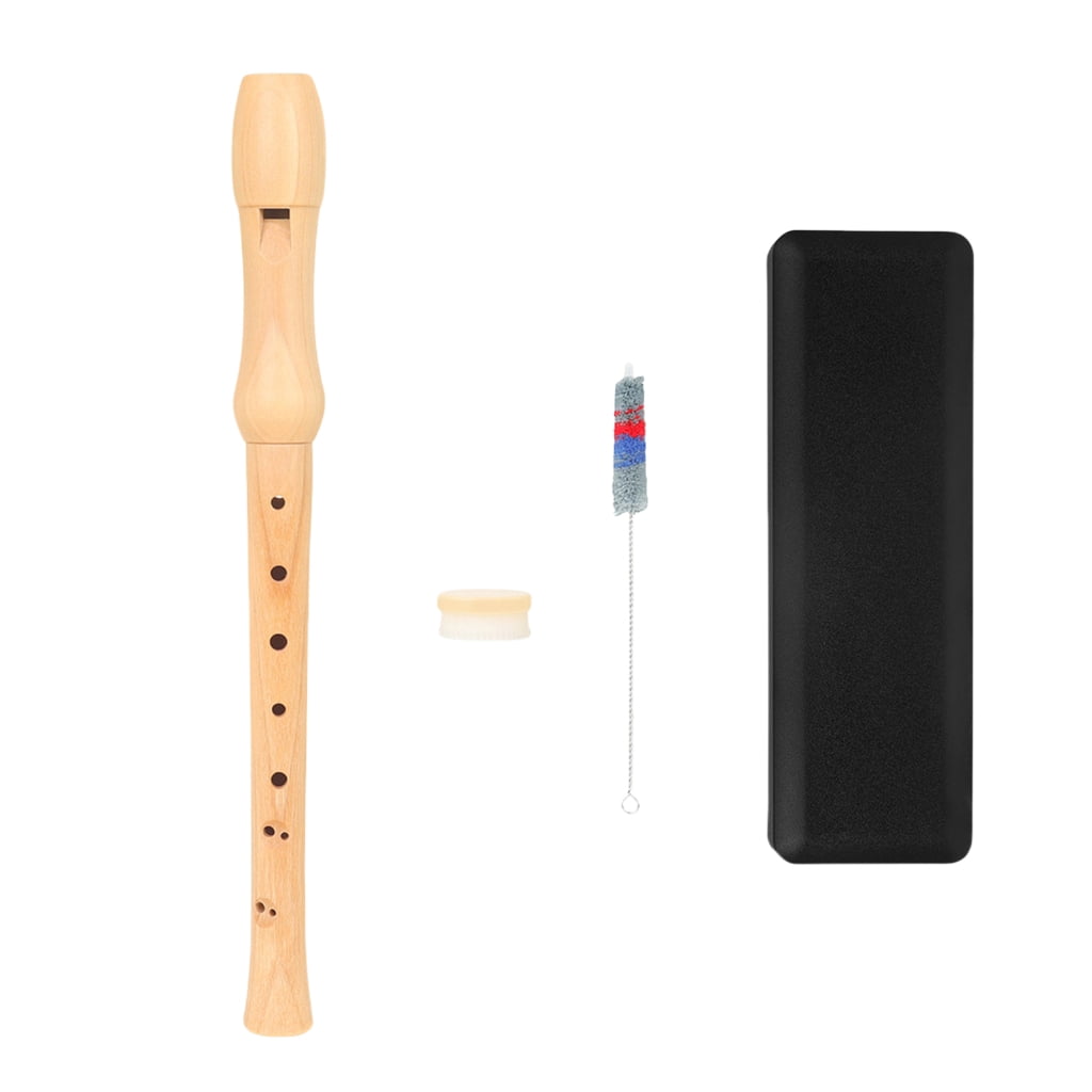 ROZYARD Soprano Recorder 8 Hole Wood Recorder German British Fingering Treble Flute with Cleaning Rod and Carry Box Set