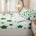 thumbnail image 5 of Manfei Lovely Stars Zipper Full Size Comforter Sets with Fitted Sheet and 2 Pillowcases,Cute Cartoon Theme Zipper Bedding Set,White Green,Colorful Stars Reversible,4pcs, 5 of 8