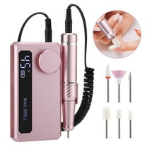 Portable Nail Drill Electric File, 45000RPM Rechargeable Nail File Machine & Power Bank 2 in 1, Great for Acrylic Nails Gel Polishing Removing, Cordless Efile with Bits Kit for Manicure Salon Home