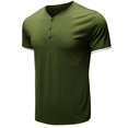 thumbnail image 5 of Floenr Mens T Shirts,Men's Plus Size Shirts Solid Color Short Sleeve T-Shirts Button-Up Shirts, 5 of 5