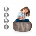 thumbnail image 2 of Earth Tones Storage Toy Bag Chair, Wavy Zig Zag Chevron Geometric Mosaic Style Lines Modern Illustration, Stuffed Animal Organizer Washable Bag, Small Size, Taupe and White, by Ambesonne, 2 of 3