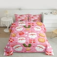 thumbnail image 3 of Manfei Santa Claus Snowman Bedding Comforter Set,Christmas Gifts Twin Comforter Sets,Pink White Bedding Set For Girl Teens,Super Cozy Room Decor Reversible,2 Pieces, 3 of 9
