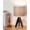 thumbnail image 1 of Lámpara de Mesa EDISHINE de Madera Nogal con Trípode y Pantalla de Lino 36 cm, 1 of 8