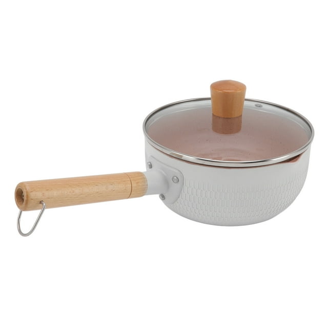 Small Saucepan, Milk Pot Stick Proof Even Heating For Gas Stove White,Blue