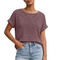 thumbnail image 2 of Molidfa Women's Indian Block Print Graphic Tee Crew Neck Short Sleeve Regular Fit Casual Lightweight Summer Top, 2 of 5