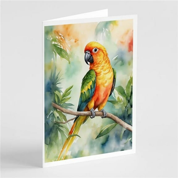 Carolines Treasures DAC7482GCA7P 5 x 7 in. Sun Conure Greeting Cards - Pack of 8