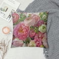 thumbnail image 2 of Creowell Shabby Chic Throw Pillow Covers, Floral Decorative Cushion Flower Pillow Cases 18 x 18 Inch, Pink Rose Pillow Cases for for Summer Spring Wedding, 2 of 5