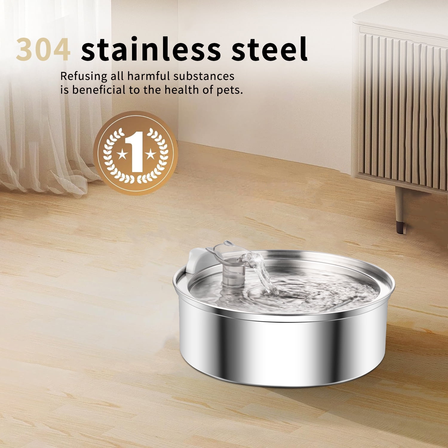 Petavista 3L/105oz Automatic Cat Water Fountain with Slient Pump Pet Water Fountain for Cat Puppy
