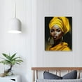 thumbnail image 3 of Nawypu  African American Canvas Wall Art Abstract Black Woman Art Yellow Hair Black Girl Painting Woman Portrait Picturefor Living Room Bedroom Decor (, 3 of 4