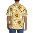 thumbnail image 7 of Balery Watercolor With Sunflowers Men's Casual Button Down Shirt Short Sleeve Textured Summer Cuban Beach Shirts-X-Large, 7 of 7