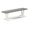 thumbnail image 1 of Pemberly Row Contemporary V-Style 15x60" Wood Dining Bench in White/Gray, 1 of 5