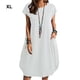 thumbnail image 2 of Vestido de mujer Qarigey color sólido sin mangas verano moda Blanco, 2 of 5
