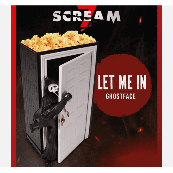 Horror Movie Ghostface Let Me In Popcorn Bucket by Guvpev