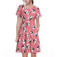 thumbnail image 1 of Disketp French Bulldog Face para Vestido de Manga Corta para Mujeres, Vestidos de Verano para Mujeres, Casual y Holgado para la Playa, 1 of 6
