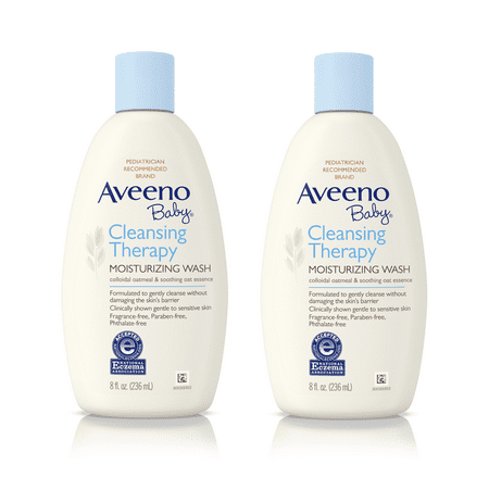 - (2 Pack) Aveeno Baby Cleansing Therapy Moisturizing & Soothing Wash, 8 fl. oz