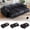 Black, variant on CHIC HOUSE 104" Electric Extendable Sofa Bed with Triple Motor, Convertible Smart Power Reclining Sleeper Sofa Deep Seat 3-Seat Couch with Solid Wood Frame in Velvet, Black