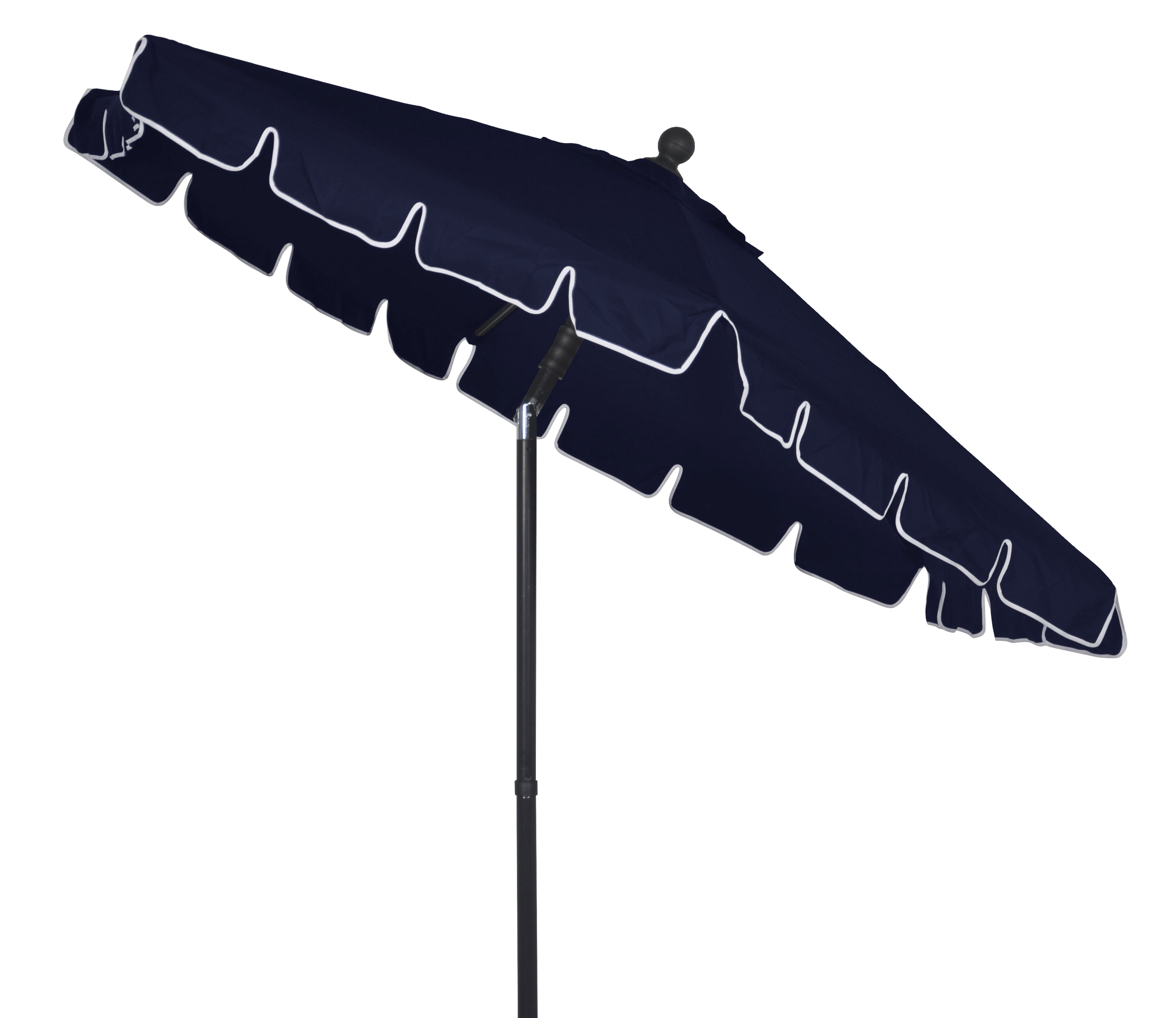 Better Homes Gardens Scalloped 7 5 Push Up Tilt Patio Umbrella Black Walmart Com Walmart Com