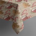 thumbnail image 3 of Brown Christmas Gingerbread and Drink Pattern Rectangle Tablecloth 60"x84",Waterproof Polyester Rectangle Table Cloth, Wipeable Spillproof Polyester Tablecloth for Dining, Camping, Indoor and Outdoor, 3 of 5