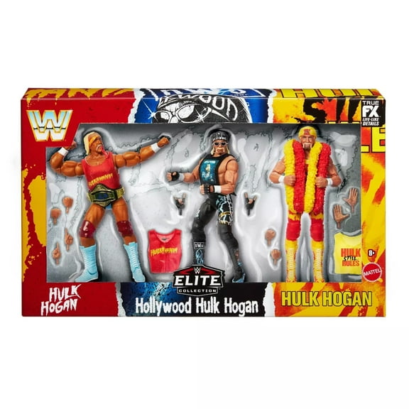 Mattel Action Figures WWE Elite Collection Hulkamania 40th Anniversary Action Figure Set 3pk