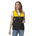 thumbnail image 3 of TOPTIE Adult Supermarket Volunteer Vest Travel Safari Multi-pocket Waistcoat-Black Yellow-S, 3 of 9