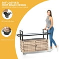 thumbnail image 2 of Dextrus Outdoor Wicker Table with Storage Cabinet, Black Glass Table Top for Patio, Poolside and Backyard (Light Brown), 2 of 5