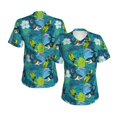 thumbnail image 3 of Yiaed Shark And Leaves Print Women's T Shirt V-Neck Short Sleeve Shirt Casual Breathable Tee Summer Tops-3X-Large, 3 of 5
