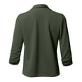 thumbnail image 2 of Dezsed Women's Ruched 3/4 Sleeve Open Front Blazer Jacket Womens Solid Open Front Cardigan Long Sleeve Casual Jacket Coat Green L, 2 of 5